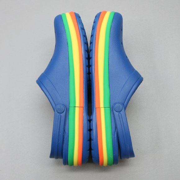 Crocs Men\'s 10/Women\'s 12 Rainbow Multicolor Retro Pride Platform Slides Clogs main image 2